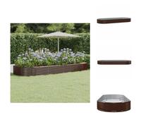 vidaXL Jardinière surélevée en acier thermolaqué 373 x 140 x 36 cm Marron - Pots de fleurs et jardinières