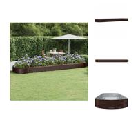 vidaXL Jardinière surélevée en acier thermolaqué 523 x 140 x 36 cm Marron - Pots de fleurs et jardinières