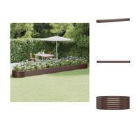 vidaXL Jardinière surélevée en acier thermolaqué 544 x 100 x 36 cm Marron - Pots de fleurs et jardinières