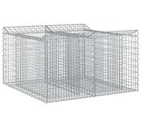 vidaXL Jardinière surélevée en gabions, 100 x 100 x 60 cm, acier galvanisé, argenté