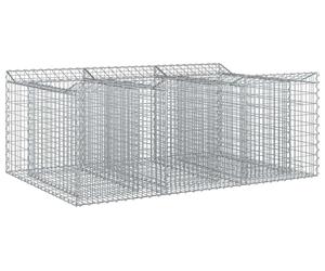 vidaXL Jardinière surélevée en gabions, 150 x 100 x 60 cm, acier galvanisé, argent