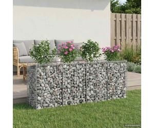 vidaXL Jardinière surélevée en gabions, 2 pièces, 200 x 50 x 80 cm, acier galvanisé