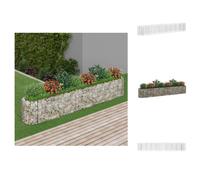 vidaXL Jardinière surélevée en gabions, fer galvanisé, 330 x 50 x 50 cm - Pots de fleurs et jardinières