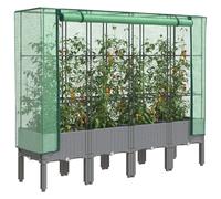 vidaXL Jardinière surélevée - Gris clair aspect rotin