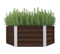vidaXL Jardinière surélevée Marron 129 x 129 x 46 cm Acier galvanisé