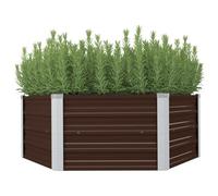 Vidaxl Jardinière Surélevée Marron 129x129x46 Cm Acier Galvanisé