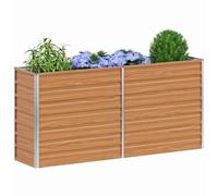 vidaXL Jardinière surélevée Marron Clair 160 x 40 x 77 cm, Jardin et terrasse, bac à Plantes en métal Solide, Potager surélevé, boîte à Fleurs Toute Saison