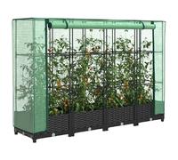 vidaXL Jardinière surélevée - Noir aspect rotin