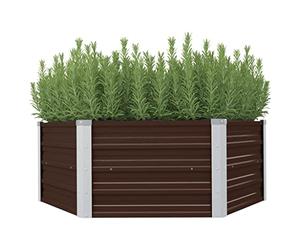 vidaXL Jardinière Surélevée Pot à Fleurs Cache-Pot Pot à Plante Bac à Plante Véranda Jardin Balcon Patio Terrasse Cour Extérieur 129x129x46 cm Acier