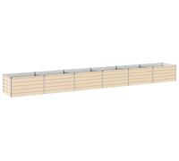 vidaXL : Jardinière surélevée pour jardin, couleur ivoire, 600 x 80 x 55 cm