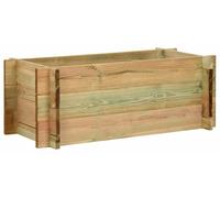 vidaXL Jardinière surélevée pour jardin, verte, 120 x 80 x 32 cm, en bois de pin massif