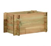 vidaXL Jardinière surélevée pour jardin, verte, 80 x 80 x 32 cm, en bois de pin massif