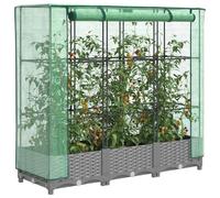 Jardinière surélevée avec housse aspect rotin 120x40x123 cm G