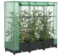 vidaXL Jardinière Surélevée Rotin 120x40x123 cm - Noir