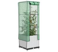 Vidaxl Jardinière Surélevée Avec Housse Aspect Rotin 40x40x139 Cm