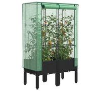 vidaXL Lit surélevé avec serre aspect rotin 80x40x140 cm