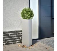 vidaXL Jardinière triangulaire 30x26x75 cm acier galvanisé Blanc G 851153