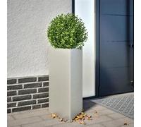 vidaXL Bac à plantes triangulaire 40x34,5x70 cm acier inoxydable Blanc G
