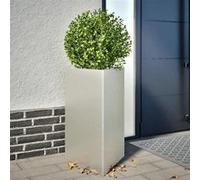 vidaXL Jardinière triangulaire 50x43x75 cm acier inoxydable, jardinière d'extérieur, boîte à fleurs, boîte de jardin, 851179 Blanc G