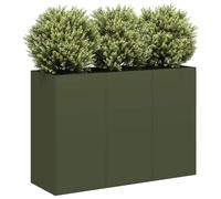 vidaXL Jardinière Vert Olive 120x40x80 cm Acier laminé à Froid, Pot de Fleurs, Support de Plantes, lit surélevé, Support de jardinière, bac à Plantes
