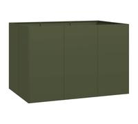 vidaXL Jardinière bac à plantes 120x80x80 cm acier vert olive