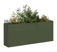 vidaXL Bac à plantes vert olive 200x40x80 cm Acier laminé à froid
