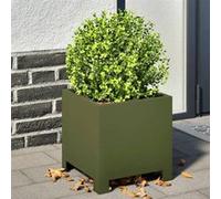 vidaXL Jardinière 30x30x30 cm en acier vert olive