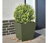 Jardinière vert olive 40x40x40 cm acier, jardinière d'extérieur, boîte à fleurs, boîte de jardin, jardinière de 851058