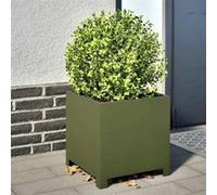 vidaXL Jardinière Vert olive 40x40x40 cm acier – Bac à fleurs d'extérieur