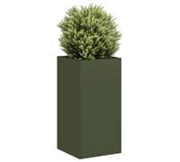 vidaXL Jardinière vert olive 40x40x80 cm acier laminé à froid