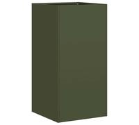 vidaXL Jardinière Vert Olive 40x40x80 cm Acier laminé à Froid, Pot de Fleurs, Support de Plantes, lit surélevé, Support de jardinière, bac à Plantes