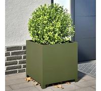 vidaXL Bac à plantes 50x50x50 cm Acier vert olive