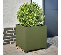 vidaXL Jardinière vert olive 50x50x50 cm acier, planteur, jardinière de patio, bac à fleurs, jardinière d'extérieur, boîte à 851216