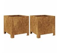 Jardinières 2 pcs 30x30x30 cm acier corten, planteur, jardinière de patio, bac à fleurs, jardinière d'extérieur, 851198