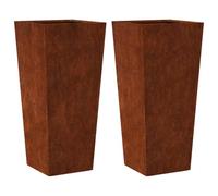vidaXL Jardinières 2 pcs 35x35x75 cm Acier résistant aux intempéries, jardinière d'extérieur, boîte à Fleurs, boîte de Jardin, jardinière de Patio, boîte à Plantes