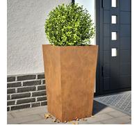 vidaXL Bac à plantes 2 pcs 45x45x75 cm acier résistant aux intempéries Marron G
