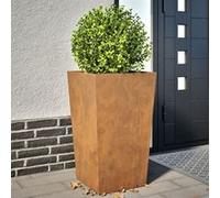 vidaXL Bac à plantes 2 pcs 45x45x75 cm acier résistant aux intempéries Marron G