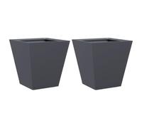 vidaXL Jardinières 2 pcs Anthracite 30x30x30 cm Acier, jardinière d'extérieur, boîte à Fleurs, boîte de Jardin, jardinière de Patio, boîte à Plantes