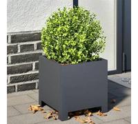 vidaXL Jardinières 2 pcs anthracite 30x30x30 cm acier, planteur, jardinière de patio, bac à fleurs, jardinière d'extérieur, 851190 Gris G