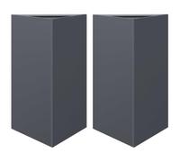 vidaXL Bac à plantes 2 pcs. Anthracite Triangulaire 50x43x75 cm Acier