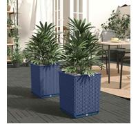 vidaXL Jardinières Lot de 2 Polypropylène 30x30x37 cm Gris foncé