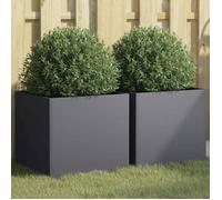 vidaXL Jardinières 2 pièces Anthracite 42x40x39 cm Acier