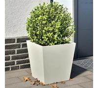 vidaXL Jardinières 2 pcs blanc 40x40x40 cm acier, jardinière d'extérieur, boîte à fleurs, boîte de jardin, jardinière de 851055 Blanc G