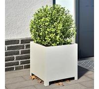 vidaXL Bac à plantes 2 pcs. Blanc 40x40x40 cm Acier