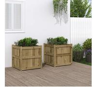 vidaXL Bac à plantes 2 pcs. Bois de pin imprégné