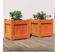 vidaXL Jardinières 2 pcs cire marron bois de pin massif 837399