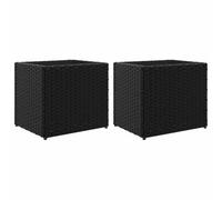 vidaXL Bac à plantes 2 pcs. noir 36x30x32 cm Poly rotin