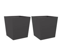 vidaXL Bac à plantes 2 pcs. noir 50x50x50 cm acier