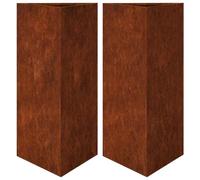 vidaXL - Lot de 2 jardinières triangulaires 40 x 34,5 x 75 cm en acier résistant aux intempéries
