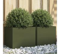 VIDAXL Jardinières 2 pcs vert olive